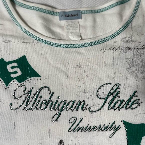 Vintage 90s Michigan state Spartans all over doublesided long sleeve size L - Picture 6 of 7